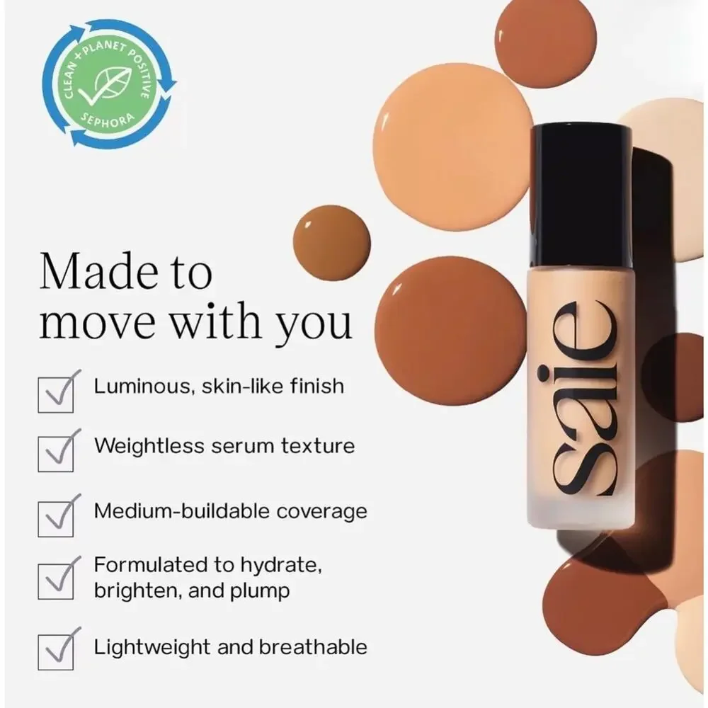 Saie Glowy Super Skin Tint Foundation - Shade 13 - 1oz.